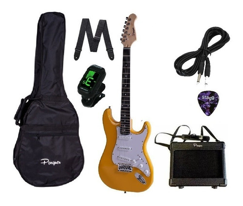 Imagen 1 de 5 de Super Combo Kit Pack Guitarra Electrica Stratocaster Colores