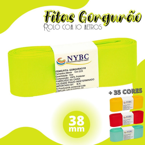 Fita Para Laço De Gorgurão Verde Folha - 38mm C/10 M - Nybc
