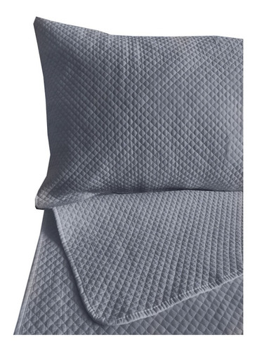 Cubrecama Queen Size Stone Washed Calidad Premium Color Gris Celine