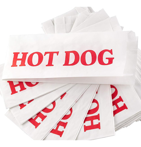 Retro, Ecológico Hotdog Wrapper Sleeves 100 Pack. Súper Dura