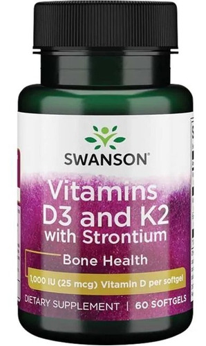 Vitamina D3 + K2 + Estroncio Huesos Salud 60 Caps Eg D99