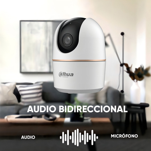 Dahua Cámara Ip Domo Motorizado Wifi Resolución 3mp Detección De Humanos Y Mascotas Por Ia Ir De 10m Wifi 6 Audio Bidireccional Alarma Ranura De Microsd Seguimiento De Objetos Vista 360 Color Blanco