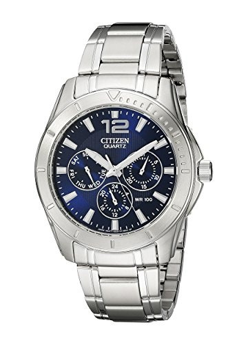 Reloj Citizen Para Hombre Ag8300-52l Tablero Azul Bisel