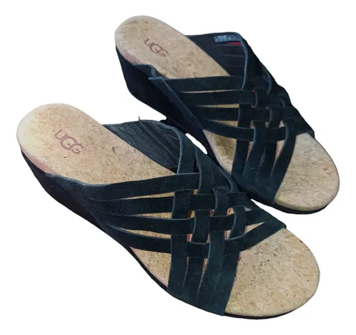 Sandalia Negra Con Cu a Forrada Ugg Modelo Lilah Talla 38