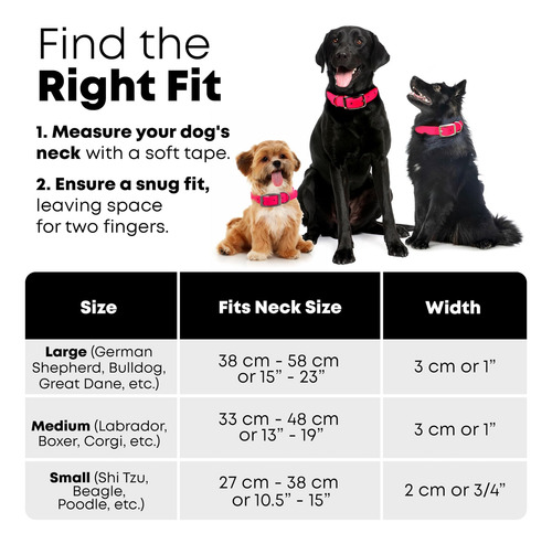 Regal Dog Products Collar Para Perro Grande Rosa Con Doble H