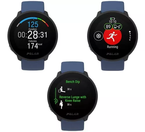 Reloj deportivo Polar Unite GPS azul y negro