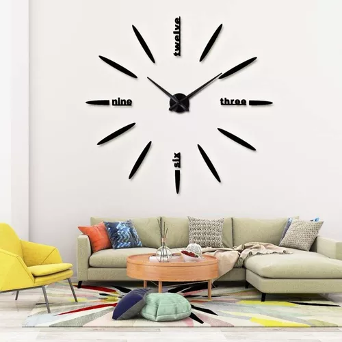 Reloj de pared gigante de 52 cm Reloj de pared 3D moderno Reloj