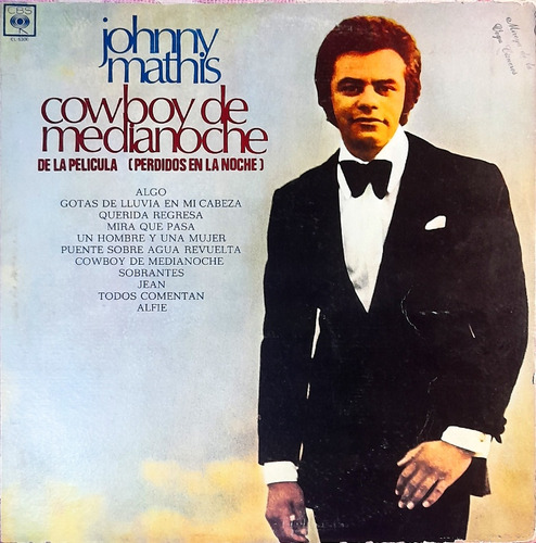Johnny Mathis Disco De Vinilo Cowboy De Media Noche 1970