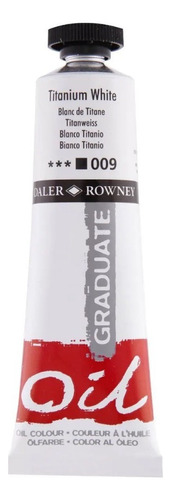 Óleo Daler Rowney Graduate 38ml - Cor de óleo #009 Branco Titânio