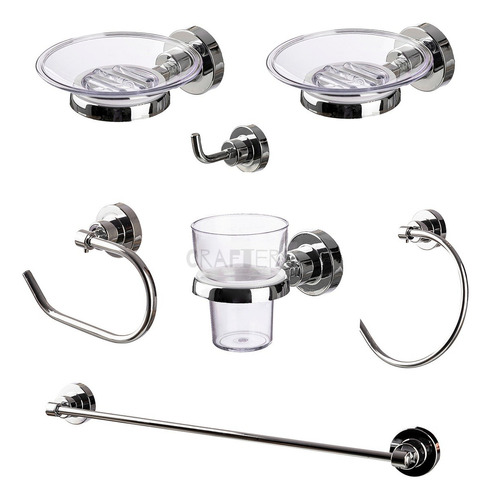 Combo Aqualaf De Accesorios Para Baño - Napoli - 7 Piezas