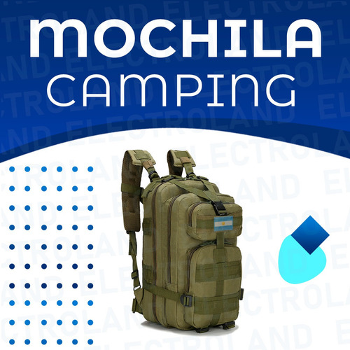 Mochila Trekking Impermeable Reforzada Camping Viaje Bandera