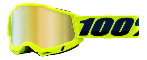 Goggles 100% Accuri 2 Yellow Fluo Mica Dorado Color Del Armazón Amarillo