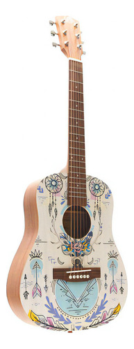 Guitarra Acústica Bamboo Baby Indie Con Funda Color Blanco Material del diapasón Nogal Orientación de la mano Diestro