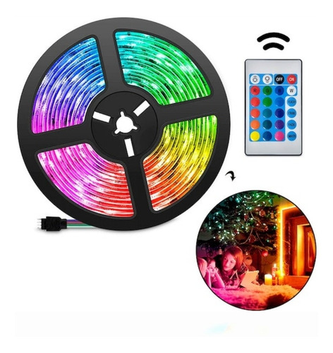 Imagen 2 de 6 de Cinta Luz Led Strip 2835 Multicolor 5 Metros Decoración New