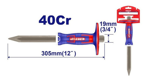 Cincel De Punta 12  Con Protector Emtop