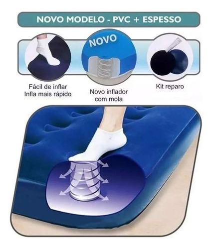Colchão Casal Mor Multiuso Com Kit De Reparo Pvc Excelente.