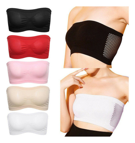 5 P / Para Mujer Tubo Superior Sin Tirantes Bandeau Sujet