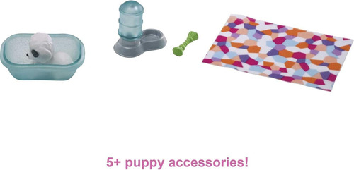 Barbie Mini Juego Con 2 Cachorros De Mascotas, Caseta Para P