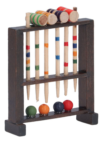 Mini Croquet Jogo 1/12 Escala Dollhouse Acessório Ature