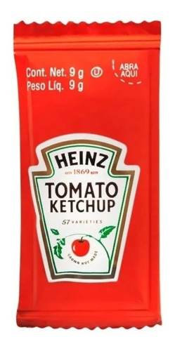 Salsa Catsup Heinz Ketchup Caja 200 Sobres De 9gr C/u