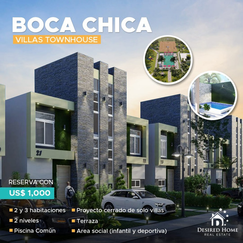 Lujoso Proyecto De Villas En Boca Chica A 10 Minutos De La ´playa, República Dominicana
