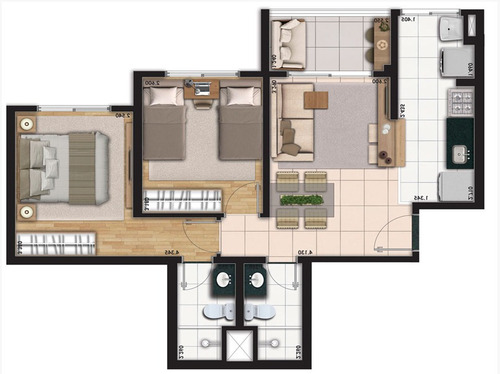 Imagem 5 de 14 de Apartamento 2 Dormitórios Sendo 1 Suíte Com Varanda A Venda