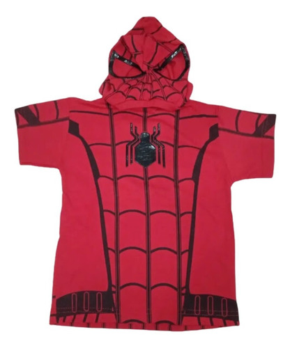 Franela Spiderman Capucha Hombre Araña Heroes Personaje Niño