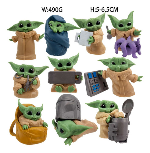 Colección 10 Baby Yoda Tiernas Figuras Mandalorian Star War