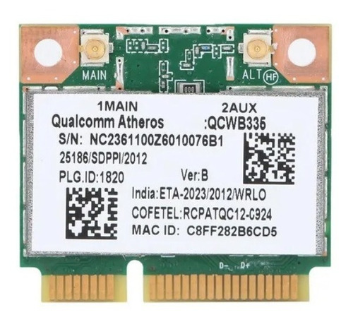 Qualcomm Atheros Mod: Qcwb335 Adaptador Wifi Con Bluetooth