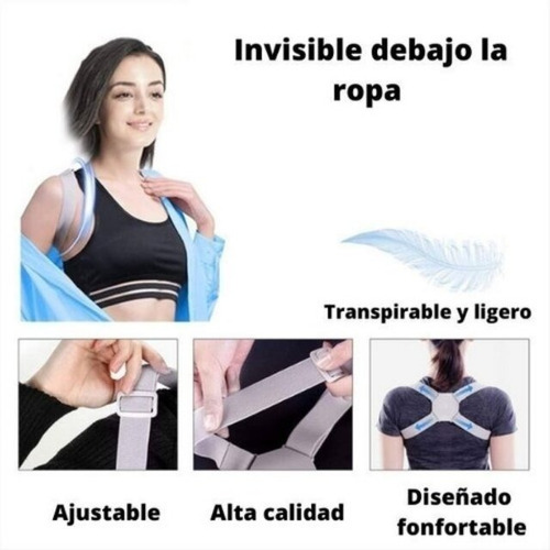 Imagen 4 de 9 de Corrector Postural Inteligente Sensor Mujer Hombre Usb