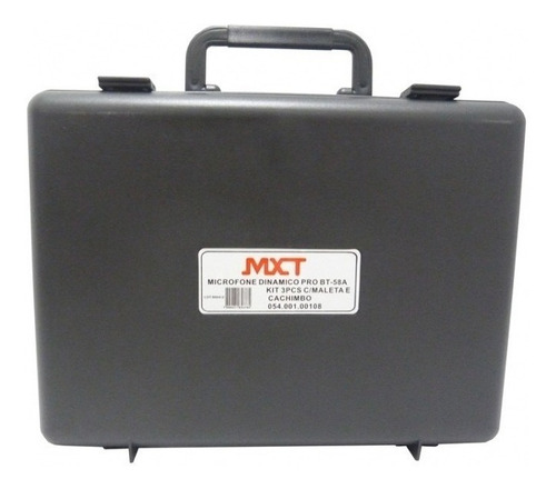 Kit C/ 3 Microfones Profissionais Bt58a Mxt Cachimbos+maleta Cor Cinza