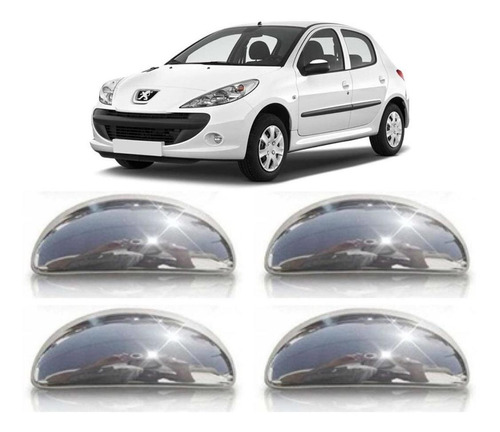 Aplique Cromado Capa Maçanetas Peugeot 206 E 207 4 Portas