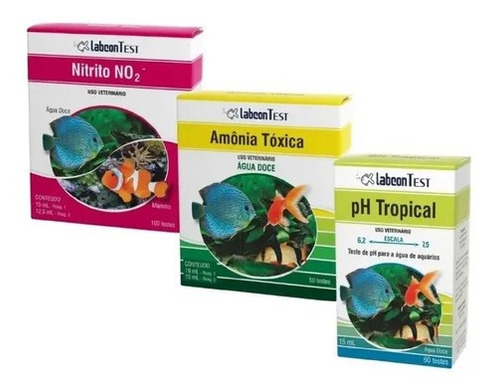 Kit Teste Labcon Para Aquário Doce - Amonia - Nitrito ¿ Ph