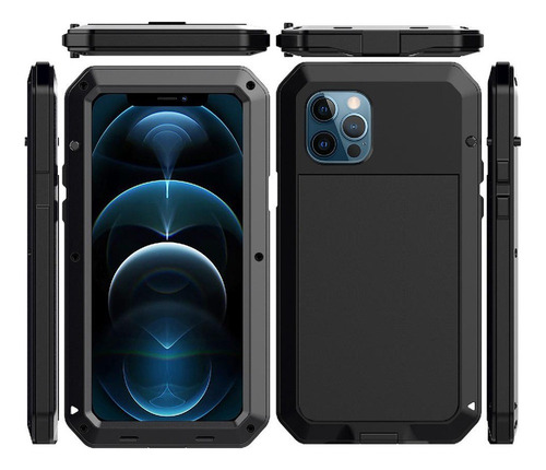 A Capa Para iPhone 12 Pro Max À Prova De Poeira 360 Alumínio