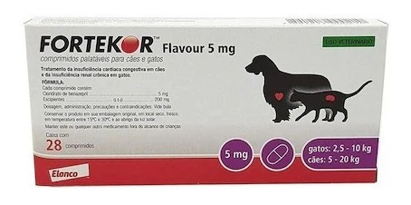 Fortekor 5 Tratamento Novartis - Cães E Gatos 28 Comprimidos