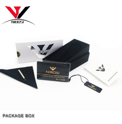 Reloj De Lujo Para Hombres Nibosi Dorado Impermeable