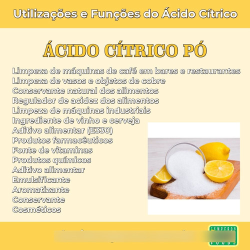 Ácido Cítrico Pó 25kg Alimentício E Limpeza Pesada 100% Puro