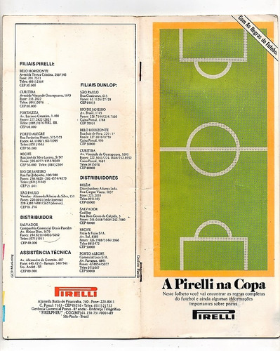 Memorabilia Pneus Pirelli Na Copa Do Mundo De 1982