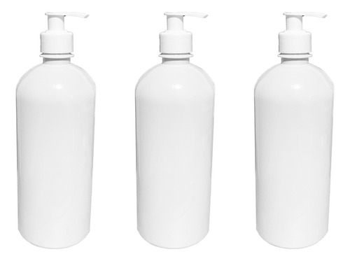Botella De Plastico Blanco Con Dosificador 1 Litro / 30 Pcs