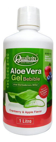 Aloe Vera Bebible Qualivits 1 Litro Sabor Manzana Arándano Sabor Manzana Y Arándanos