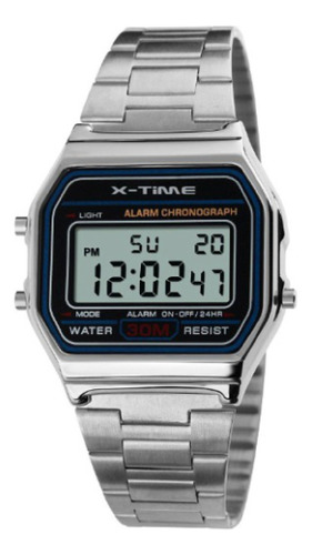 Reloj X-time Xt-090 Digital Vintage Malla Acero Inoxidable