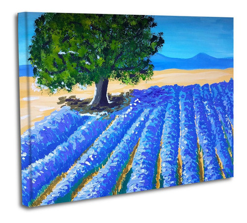 Cuadro Lienzo Canvas 50x60cm Campo Arbol Pintura Tipo Oleo