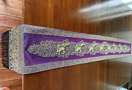 Runner De Mesa Elefante Tailandés - 76x9 Pulgadas - Amatista