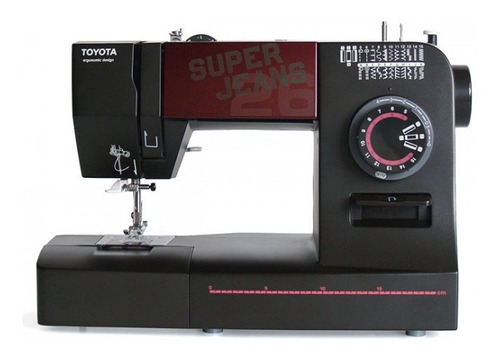 Máquina de coser recta Toyota Super Jeans J26 portable negro 220V - 240V