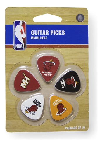 Nba Miami Heat Púas Para Guitarra (paquete De 10), 1 X 1