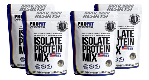 4x Whey Protein Isolate Mix - 900g Cada - Profit Sabor Baunilha