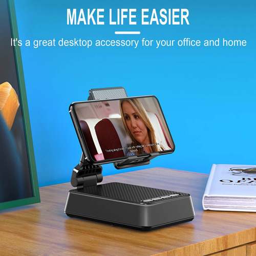 Soporte De Teléfono Plegable Con Altavoz Bluetooth Inalámbri