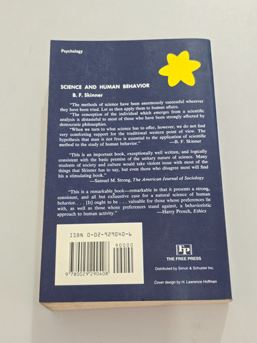 Livro Science And Human Behavior, B. F. Skinner, Em Inglês (Usado)