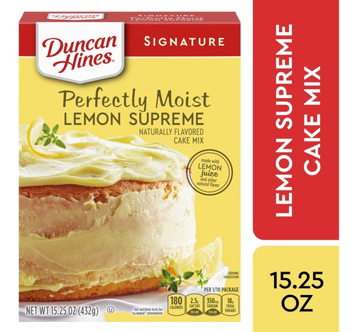 Harina Para Pastel Duncan Hines Lemon Supreme Limon 432g