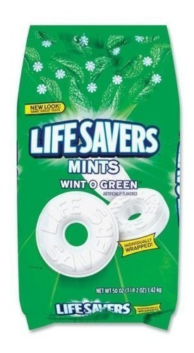 Mentas Wrigley Lifesavers Candy - Wint-o-green, Menta - 50 O